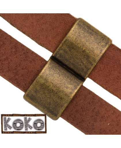 KoKo Schuiver Verdeler 2 gaten (Binnenmaat 10 x 2 mm) Brons (5 Stuks)