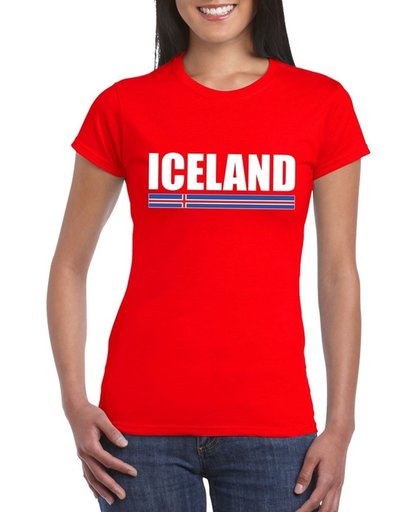 Rood IJsland supporter t-shirt voor dames - IJslandse vlag shirts M