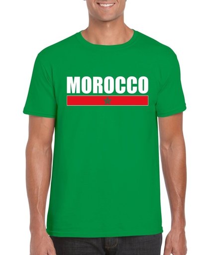 Groen Marokko supporter t-shirt voor heren - Marokkaanse vlag shirts 2XL