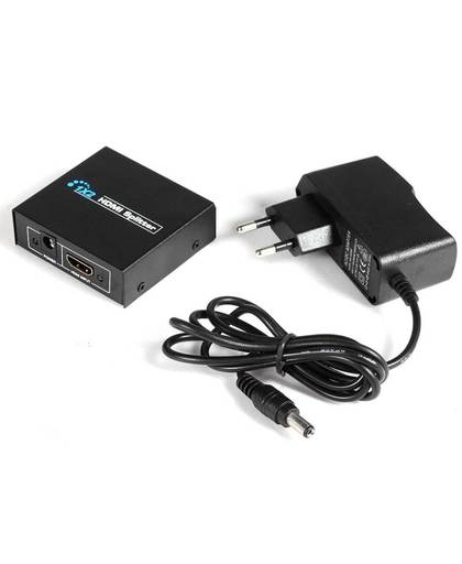 2 way HDMI switch splitter box – 1 x 2 port – 1080 P – Full HD – 1 input – 2 output – HDMI splitter – met amplifier - DisQounts