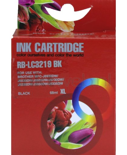 Huismerk - Inktcartridge / LC3219XLBK / Zwart - geschikt voor Brother