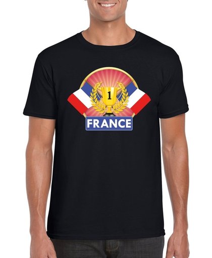 Zwart Frans kampioen t-shirt heren - Frankrijk supporters shirt 2XL