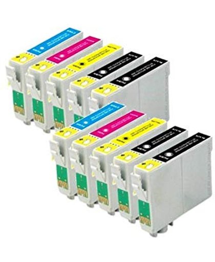 Huismerk - Inktcartridge / T0611 / 2 / 3 / 4 10-Pack / Zwart en Kleur - geschikt voor Epson