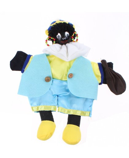 Tom Poppenkastpop Zwarte Piet 25 Cm Geel/blauw