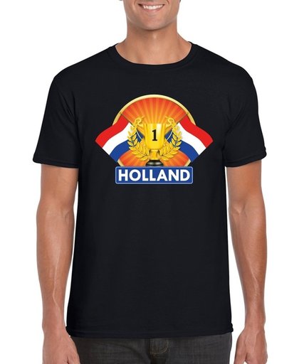 Zwart Nederland kampioen t-shirt heren - Holland supporters shirt L