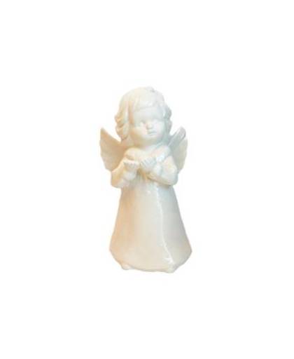 Engel beeldje porselein wit 18 cm