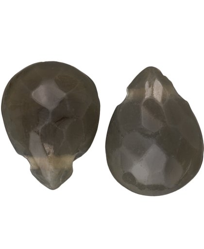 Facetkralen Drop (22 x 16 mm) Dark Olive (10 Stuks)