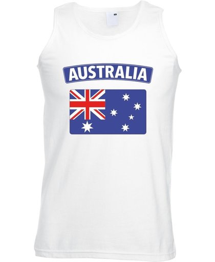Australie singlet shirt/ tanktop met Australische vlag wit heren M