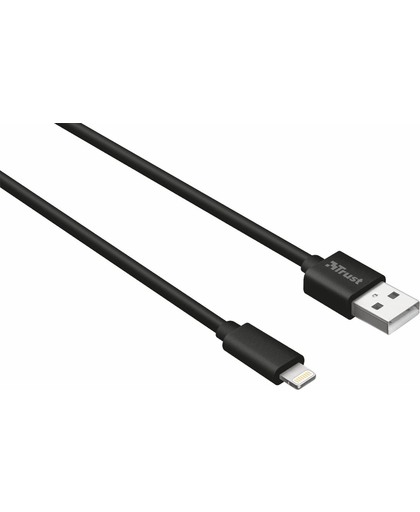 Trust Lightning Cable 2m - Black 2m USB A Lightning Zwart mobiele telefoonkabel