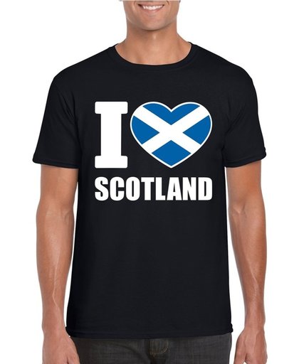 Zwart I love Schotland supporter shirt heren - Schots t-shirt heren L