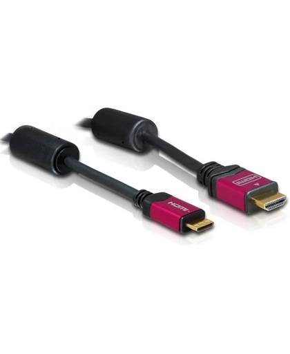 DeLOCK HDMI 1.3b to HDMI Mini Cable 3.0m 3m HDMI Mini-HDMI Zwart HDMI kabel