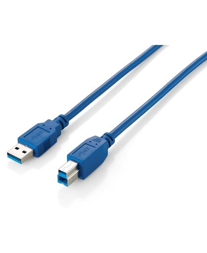 Equip 128392 1.8m USB A USB B Mannelijk Mannelijk Blauw USB-kabel