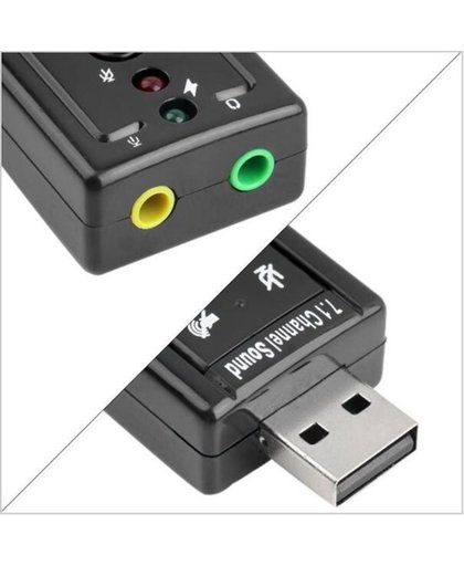 USB Adapter naar 7.1 Channel Sound / Sound Card 7.1 - Zwart - G&S