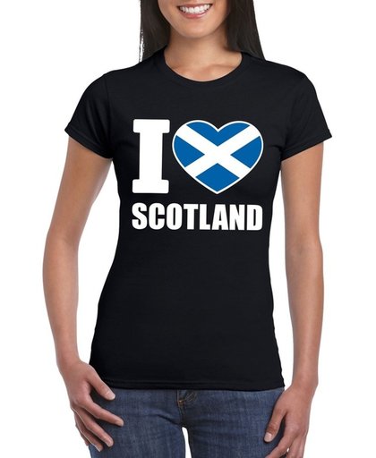 Zwart I love Schotland supporter shirt dames - Schots t-shirt dames L