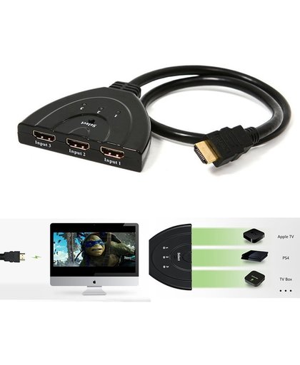 Ntech HDMI Switch Splitter 3 HDMI in / 1 HDMI out - 1080P tot 4K Ultra HD Resolutie-Pigtail