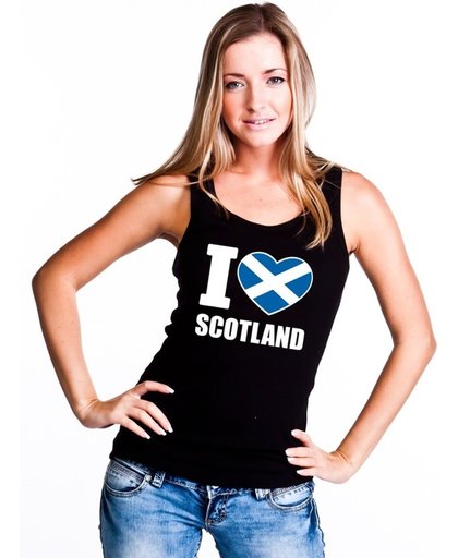 Zwart I love Schotland supporter singlet shirt/ tanktop dames - Schots shirt dames S