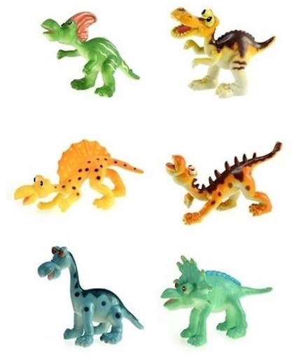 Plastic baby dinosaurussen 6 stuks