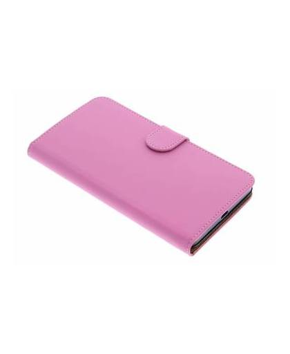 Roze effen booktype hoes voor de microsoft lumia 640 xl
