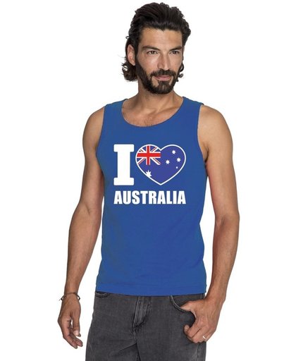 Blauw I love Australie supporter singlet shirt/ tanktop heren - Australisch shirt heren 2XL