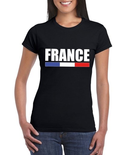 Zwart France/ Frankrijk supporter shirt dames S