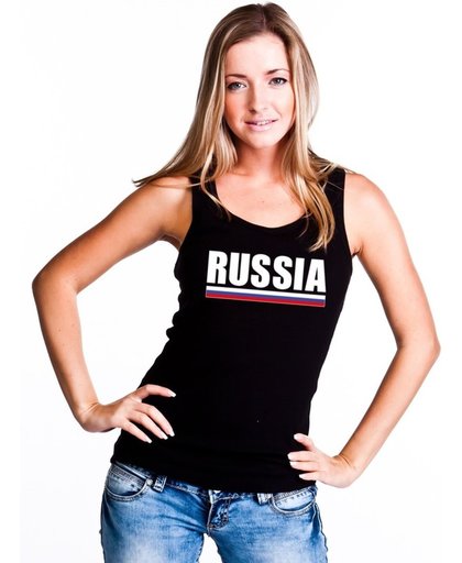 Zwart Russia supporter mouwloos shirt dames - Rusland singlet shirt/ tanktop S