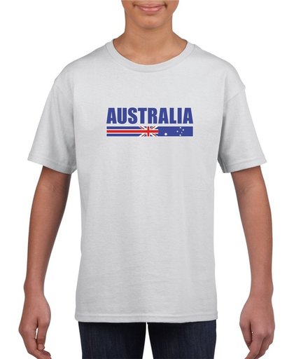 Wit Australie supporter t-shirt voor heren - Australische vlag shirts S (122-128)