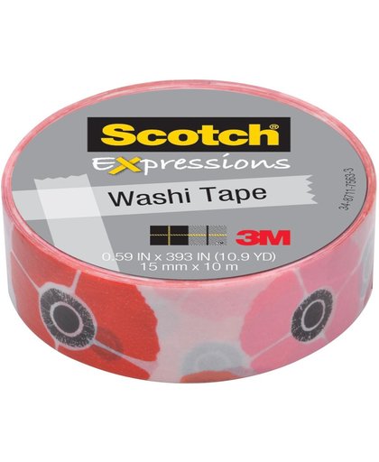 15x Scotch Expressions washi tape, 15mmx10 m, poppy
