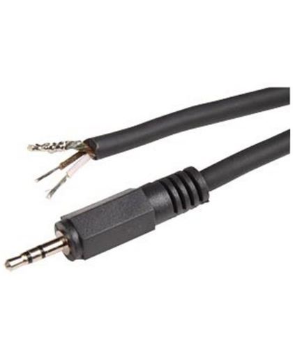 BKL 2,5mm Jack (m) stereo audio kabel met open eind / zwart - 1,8 meter