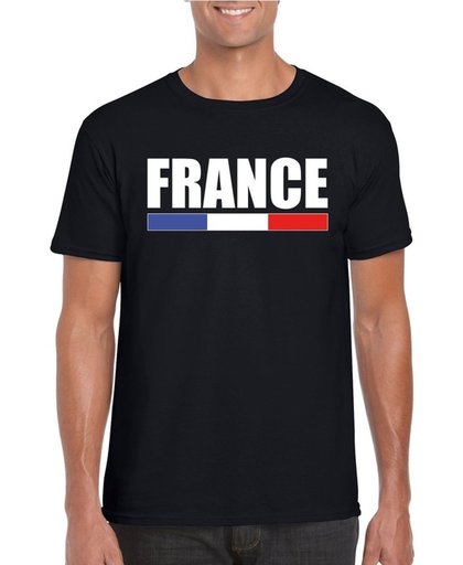 Zwart France/ Frankrijk supporter shirt heren L