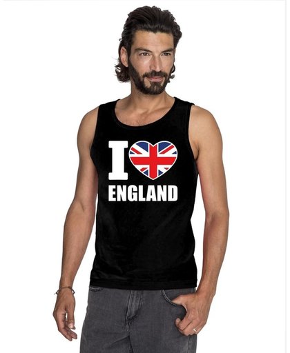 Zwart I love Groot-Brittannie supporter singlet shirt/ tanktop heren - Engels shirt heren XL
