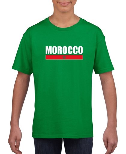Groen Marokko supporter t-shirt voor heren - Marokkaanse vlag shirts XL (158-164)