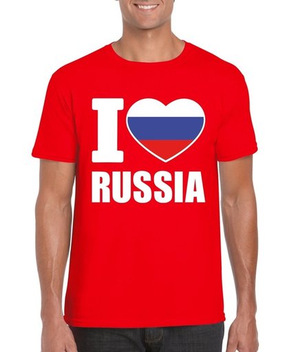 Rood I love Rusland supporter shirt heren - Russisch t-shirt heren L