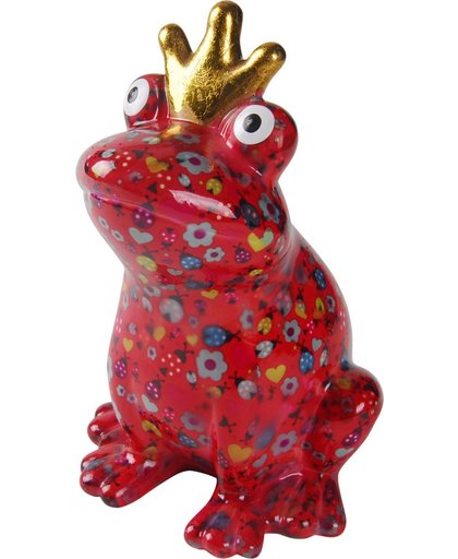 King frog Theo spaarpot | Kikker - rood met lieveheersbeestjes | Pomme pidou