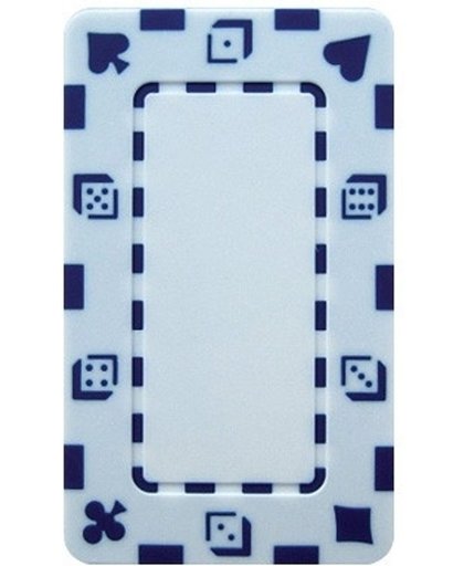 Poker Plak Rectangle Chip met kaart symbolen Blauw