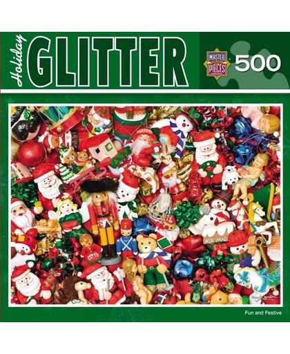 HOLIDAY GLITTER - FUN AND FESTIVE - 500 PIECE JIGSAW PUZZLE
