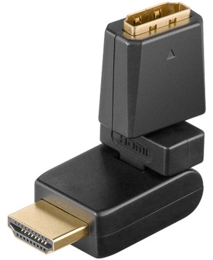 Goobay HDMI F/M 360° SB HDMI HDMI Zwart kabeladapter/verloopstukje