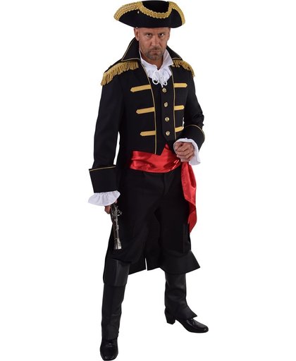 Heren mantel Piraat / Admiraal zwart met Goud | maat XL