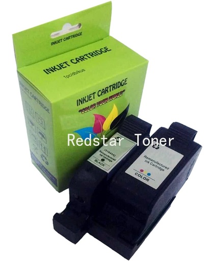 2 Pack Compatible HP C6656A(HP56)/HP C6657A(HP57) BK*1/C*1 inktcartridges, 2 pak. 1 Zwart, 1 Kleur.
