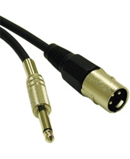 C2G 50ft Pro-Audio Cable XLR Male to 1/4in Male 15m XLR (3-pin) 6.35mm Zwart audio kabel