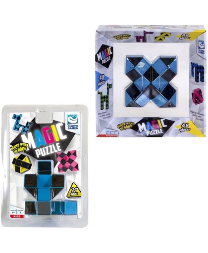 Clown Magic Puzzle 48dlg Blauw + Puzzle 3d 24 Dlg Blauw