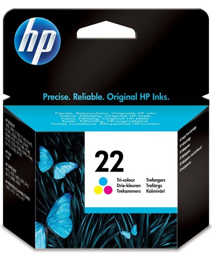 HP 22 originele drie-kleuren inktcartridge