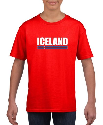 Rood IJsland supporter t-shirt voor heren - IJslandse vlag shirts L (146-152)