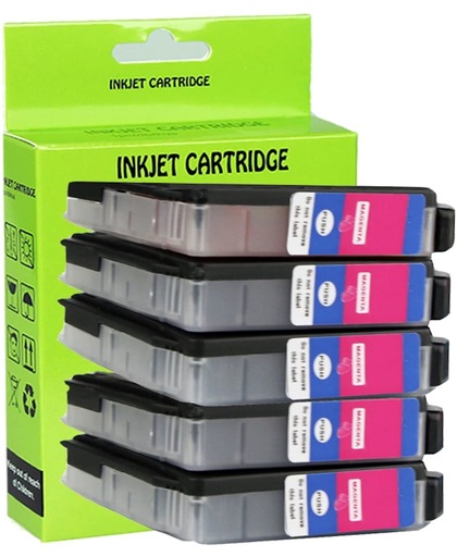 5 Pack Compatible Brother LC123 M*5 inktcartridges, 5 pak. 5 magenta.