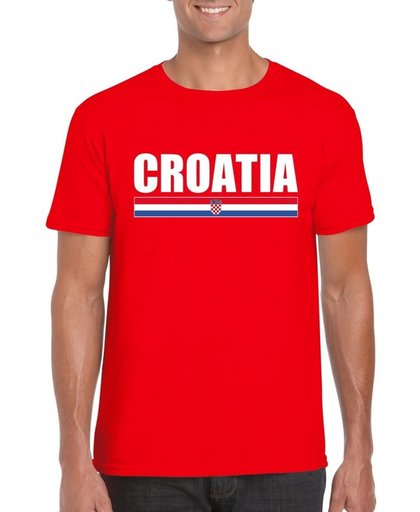Rood Kroatie supporter t-shirt voor heren - Kroatische vlag shirts M