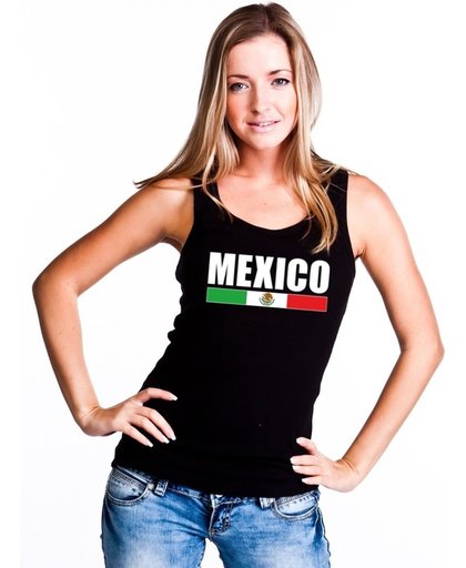 Zwart Mexico supporter mouwloos shirt dames - Mexico singlet shirt/ tanktop XL