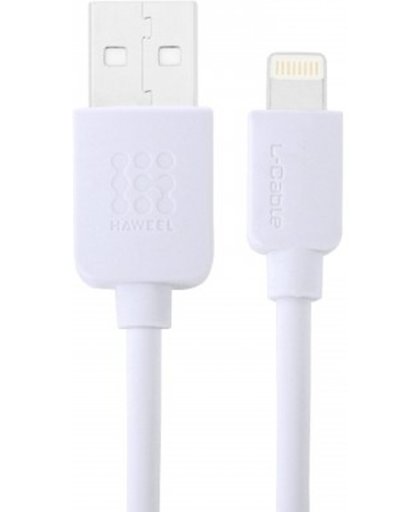 Haweel Gecertificeerde kabel 1 Meter High Speed 8 pin Laadsnoer Oplaadkabel voor iPhone X , iPhone 8(Plus) ,iPad Pro 12.9 (2017) , iPad Pro 10.5 , 9.7 (2017) , 7(Plus) , 5S/SE , 6S (Plus) , iPad mini 1/2/3/4- Wit
