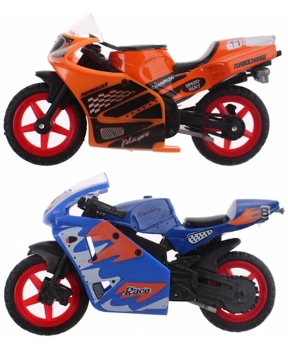 Toi-toys Die Cast Races Motors 2 Stuks 9 Cm Blauw/oranje