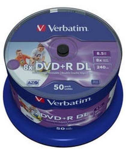 Verbatim 43703 8.5GB DVD-R 50stuk(s) lege dvd