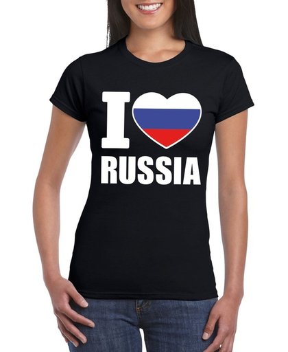 Zwart I love Rusland supporter shirt dames - Russisch t-shirt dames XL
