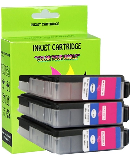 3 Pack Compatible Brother LC123 M*3 inktcartridges, 3 pak. 3 magenta.